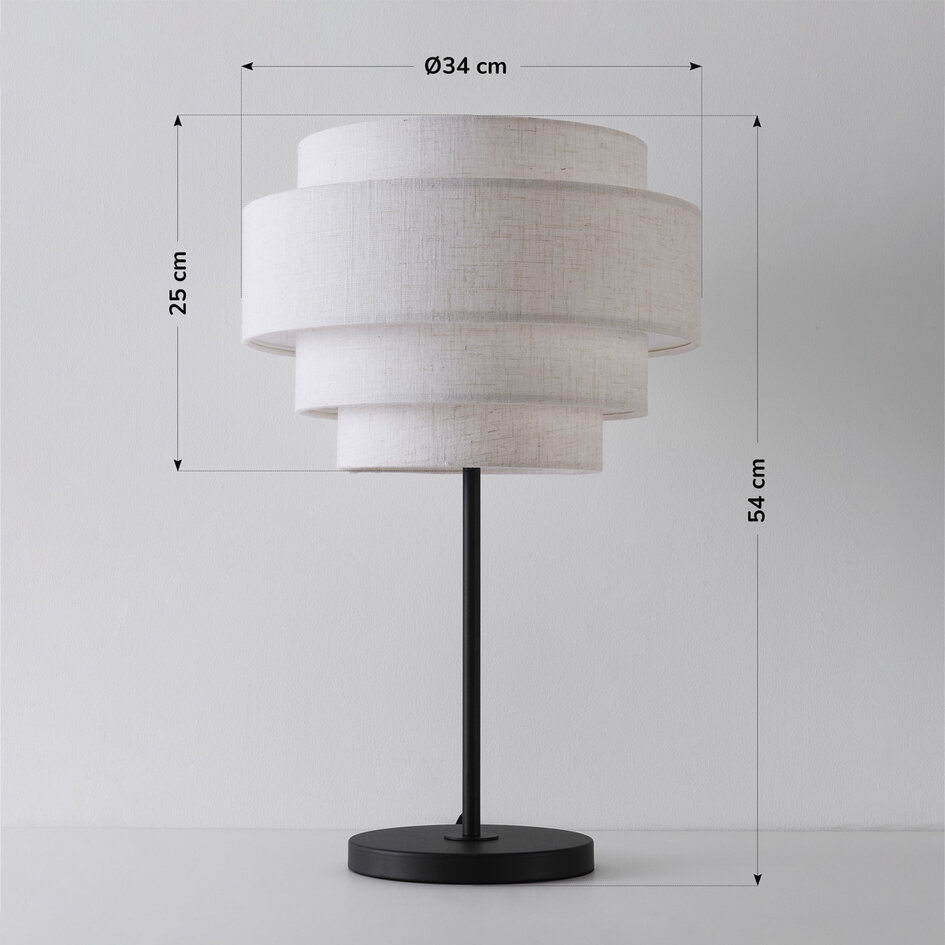 Bordslampa Masa med linneskärm i fyra lager