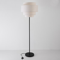 Golvlampa Zhuo med linneskärm - svart