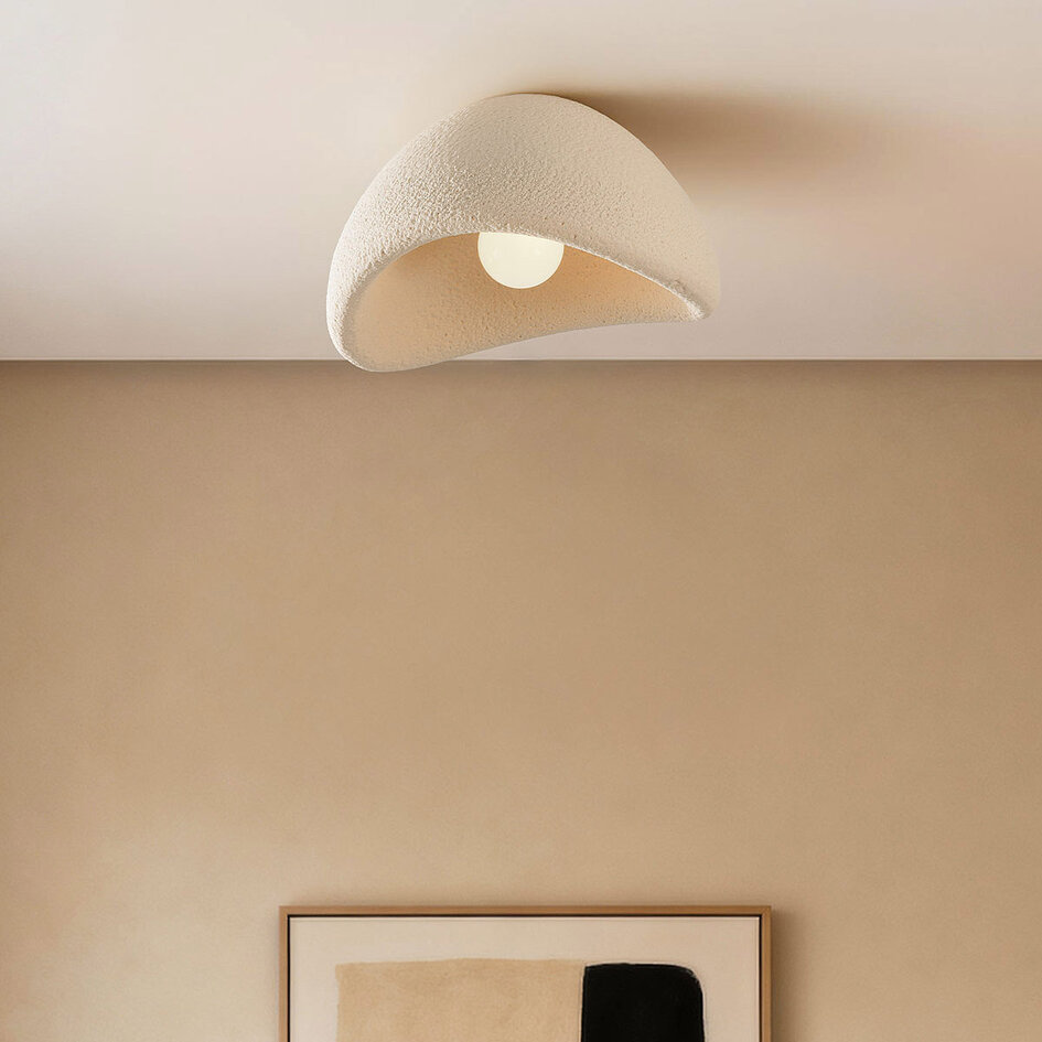 Wabi sabi-taklampa Concrete Aura 40 x 28 cm i sandbeige