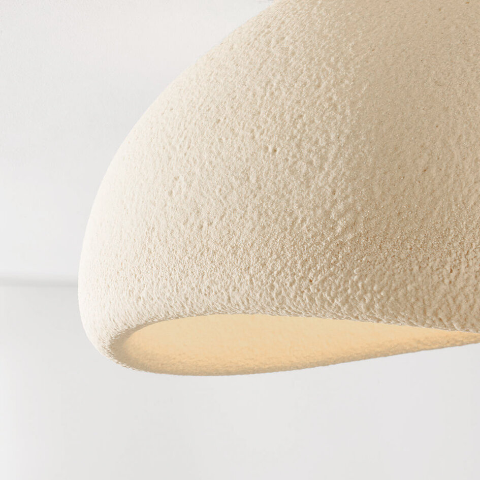 Wabi sabi-taklampa Stone Craft med steneffekt 48 x 38 cm - sandbeige