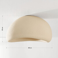 Wabi sabi-taklampa Stone Craft med steneffekt 48 x 38 cm - sandbeige