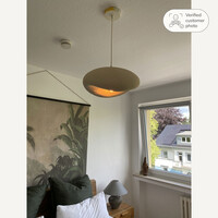 Wabi sabi-pendellampa Kawa med sandbeige steneffekt - 40 x 36 cm