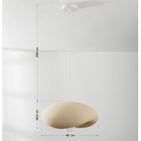 Wabi sabi-pendellampa Kawa med sandbeige steneffekt - 40 x 36 cm