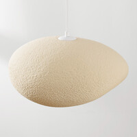 Wabi sabi-pendellampa Kawa med sandbeige steneffekt - 40 x 36 cm