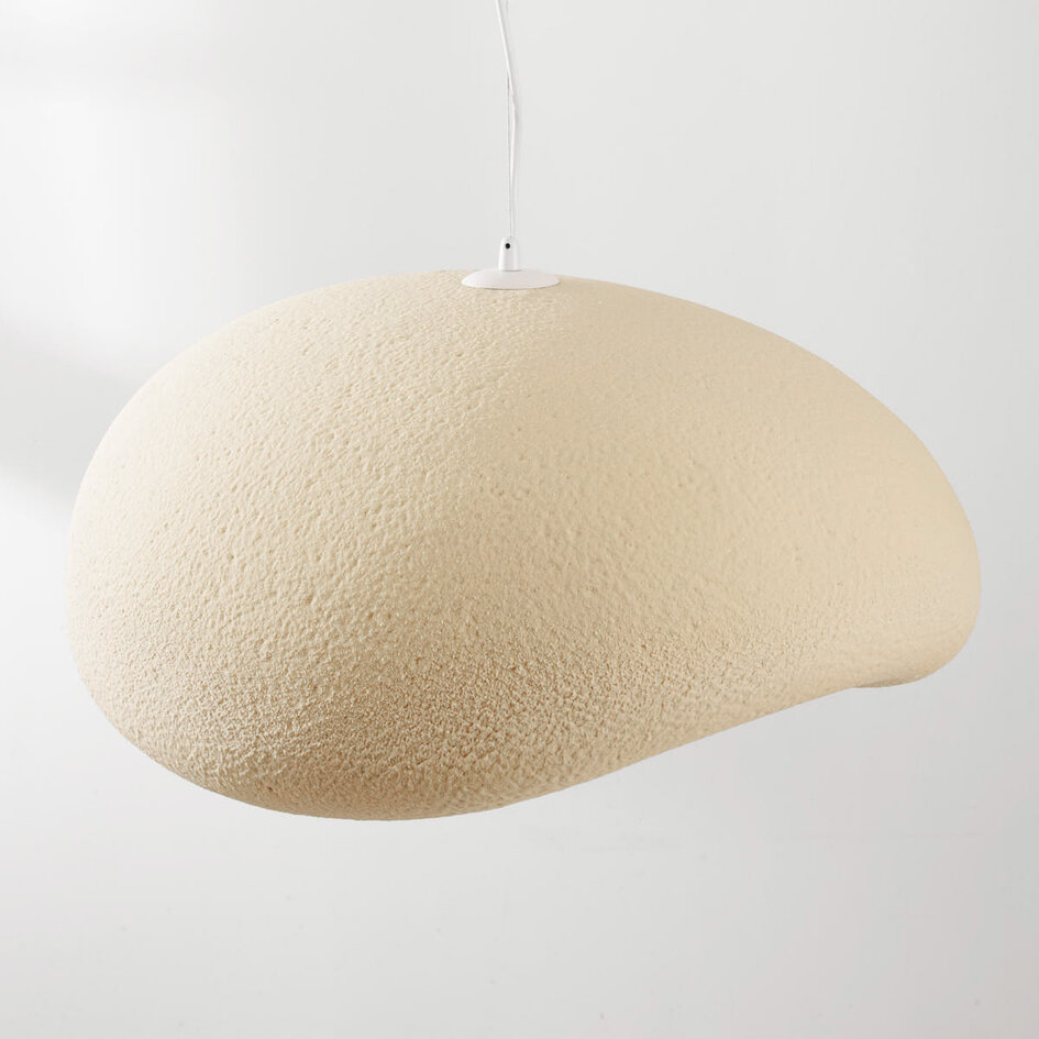 Wabi sabi-pendellampa Kawa med sandbeige steneffekt - 60 x 55 cm
