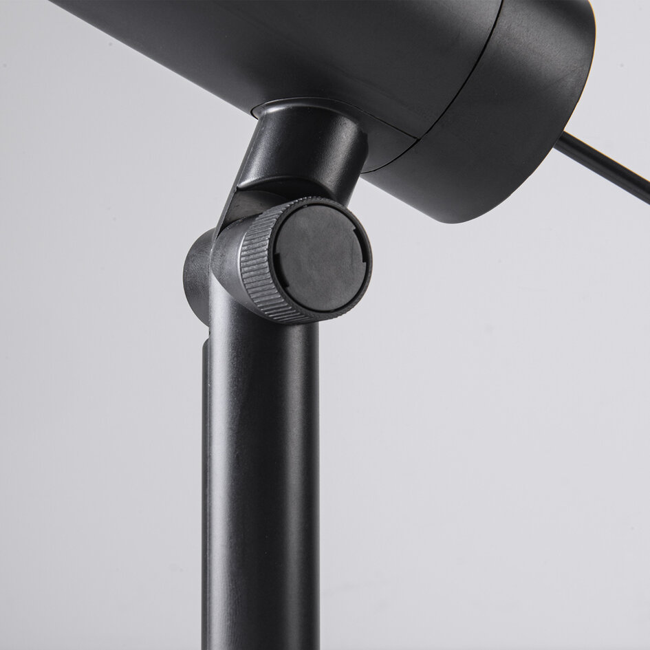 Set om 6 moderna, vinkelbara trädgårdsspotlights med fjärrkontroll – svart med dimbar LED