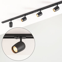 Set med 1-fas skensystem på 1,5 meter och Kimi-spotlights, svart
