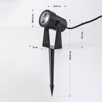 Set om 8 vinkelbara trädgårdsspotlights med fjärrkontroll - svart med dimbar LED