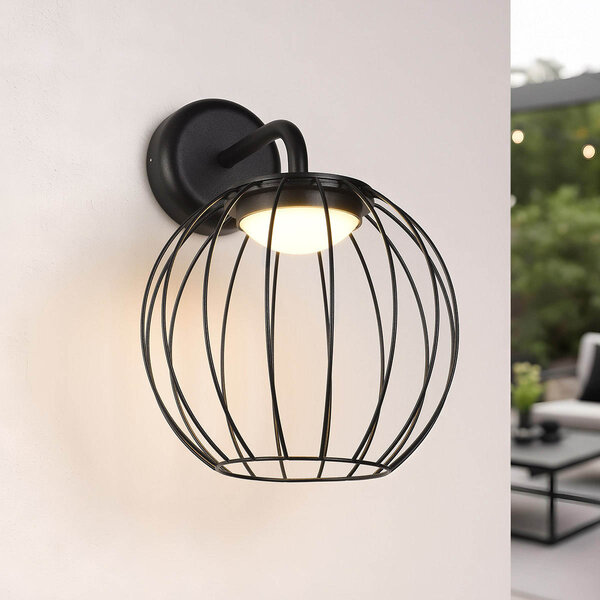 Designad utomhusvägglampa Eclipsa - svart med integrerad LED