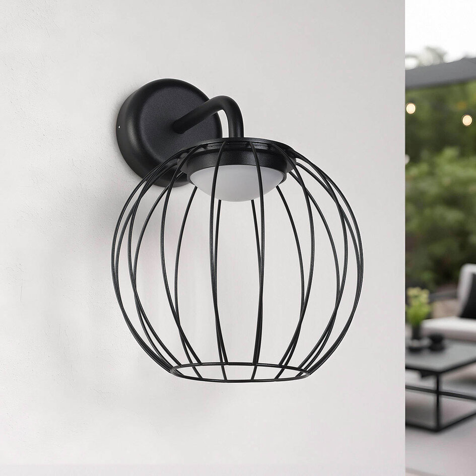 Designad utomhusvägglampa Eclipsa - svart med integrerad LED