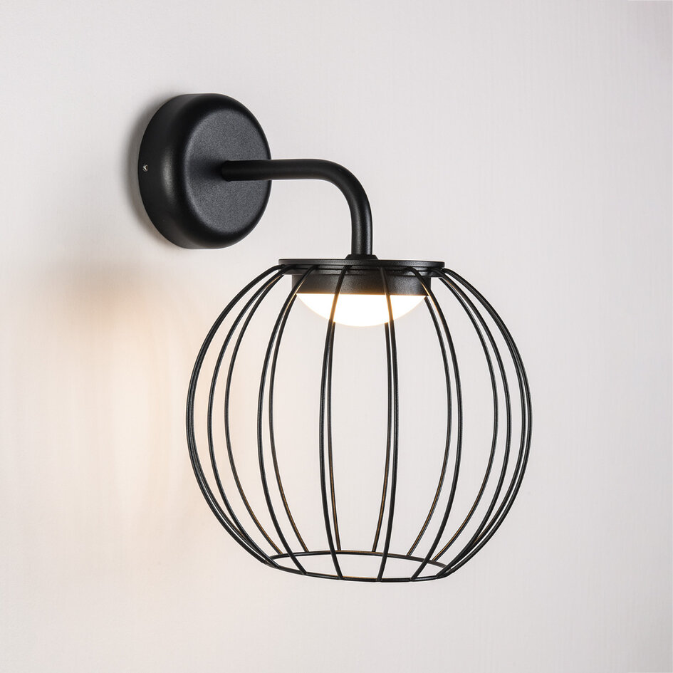 Designad utomhusvägglampa Eclipsa - svart med integrerad LED