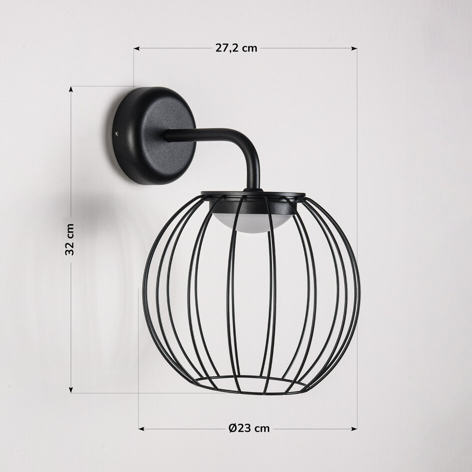 Designad utomhusvägglampa Eclipsa - svart med integrerad LED