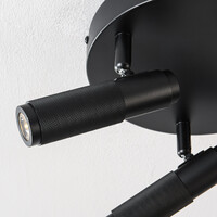 Industriell taklampa Axis med 3 vridbara spotlights i svart