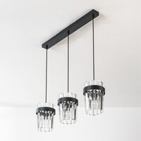 Modern pendellampa Elvira med tre lampor och lyxigt klart glas