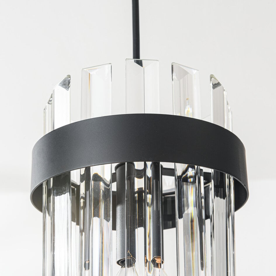 Modern pendellampa Elvira med tre lampor och lyxigt klart glas