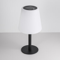 Solcellsdriven bordslampa Lucen med metallfot - Utrustad med integrerad LED