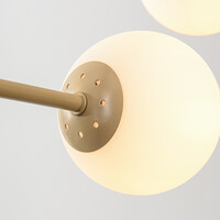 Taklampa Oito med åtta lampor - beige med mjölkvitt glas, vridbar