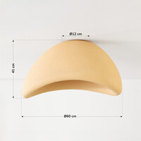 Wabi sabi-taklampa Concrete Aura 60 cm - ljus karamellfärgad steneffekt