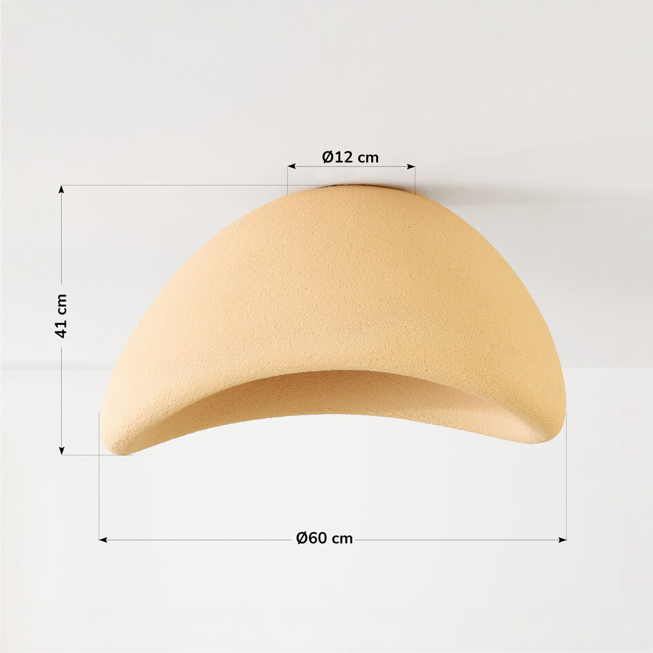 Wabi sabi-taklampa Concrete Aura 60 cm - ljus karamellfärgad steneffekt