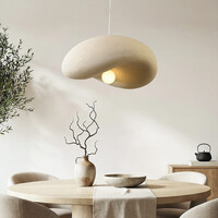 Wabi sabi-pendellampa Kawa - sandbeige med svartprickig steneffekt 60 cm