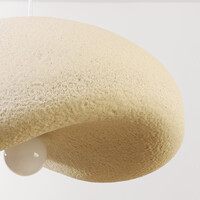 Wabi sabi-pendellampa Kawa - sandbeige med svartprickig steneffekt 60 cm