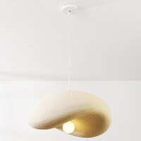 Wabi sabi-pendellampa Kawa - sandbeige med svartprickig steneffekt 60 cm