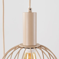 Pendellampa Nudea med tre lampor - beige metallskärmar