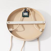 Pendellampa Nudea med tre lampor - beige metallskärmar