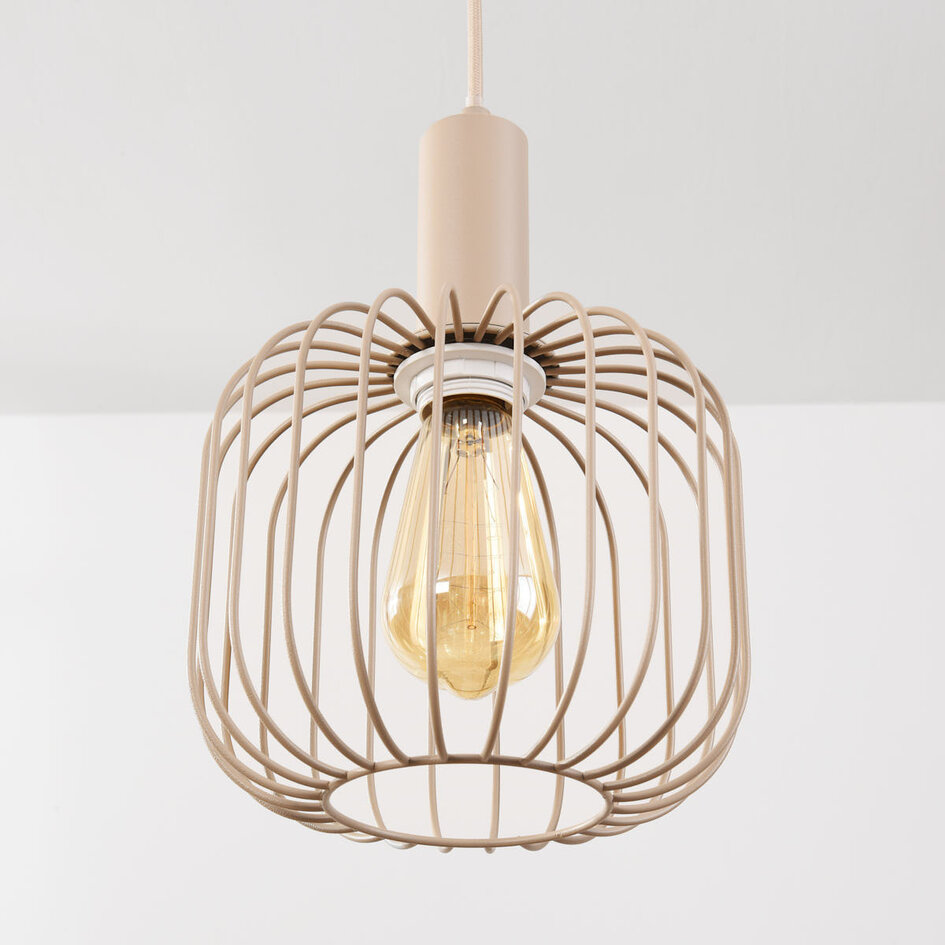 3-ljus taklampa Nudee med beige metallskärmar