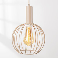 Pendellampa Nudee med tre lampor - beige metallskärmar