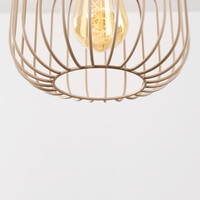 Pendellampa Nudee med tre lampor - beige metallskärmar