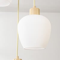 Pendellampa Stockton med tre lampor - beige med mjölkvitt glas