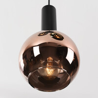 Design taklampa Imme med gråblått rök-, grönt och kopparglas – 3-ljus
