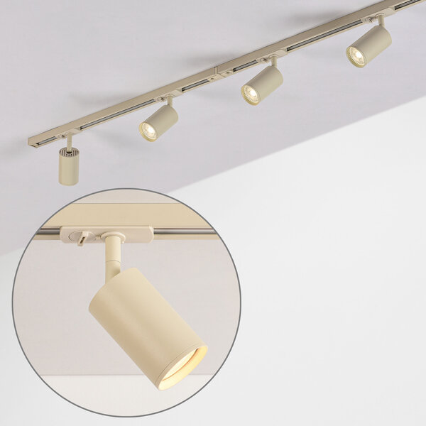 Modern 1-fas skensystem på 1,5 meter med Jill spotlights - beige
