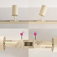 Set med 1-fas skensystem på 1,5 meter och Jill-spotlights, beige