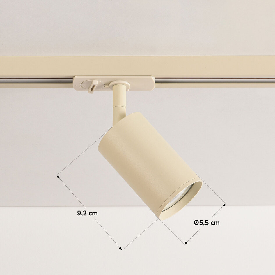 Set med 1-fas skensystem på 1,5 meter och Jill-spotlights, beige
