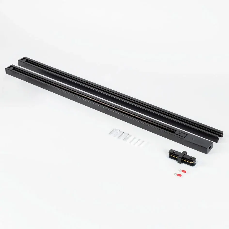 Set med 1-fas skensystem på 1,5 meter och Varo-spotlights, svart 3000K