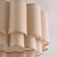 Taklampa med tvålagers linneskärm, beige
