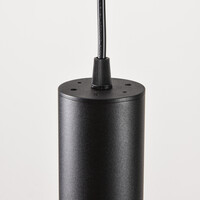 Cylinderformad pendellampa Simon 1-fas, svart med textilsladd