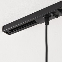 Cylinderformad pendellampa Simon 1-fas, svart med textilsladd
