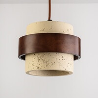 Pendellampa Mavero med en lampa - cement och trä