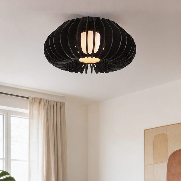 Taklampa Roia - svarta lameller med diffusor