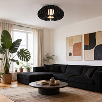 Taklampa Roia - svarta lameller med diffusor