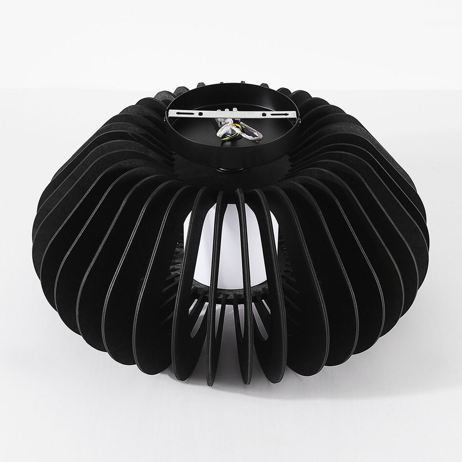 Taklampa Roia - svarta lameller med diffusor