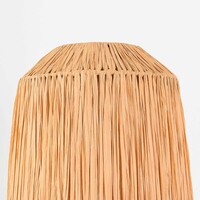 Bordslampa Aruna i raffiapapper med beige metallfot