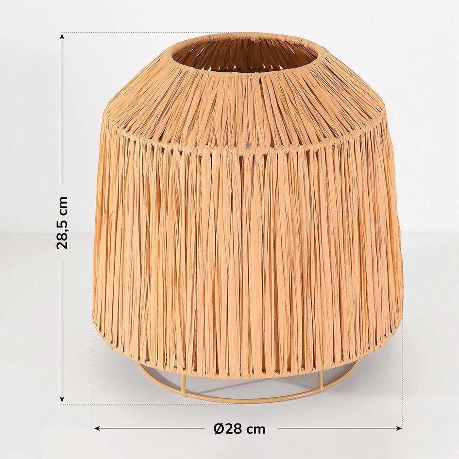 Bordslampa Aruna av raffiapapper - beige