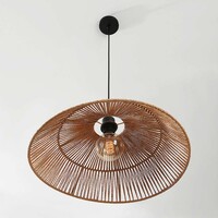 Boho-pendellampa Serra - handflätad i naturell