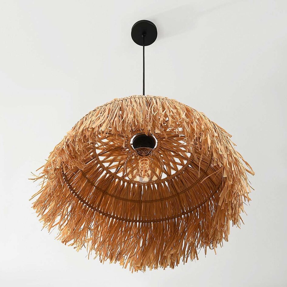 Pendellampa Laria - naturlig handflätad raffia