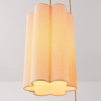 Pendellampa Orva med tre lampor - beige linne
