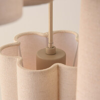 Pendellampa Orva med tre lampor - beige linne